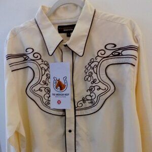 NEW The American West Men Shirt Long Sleeve Western Cowboy Embroidered Size 3XL